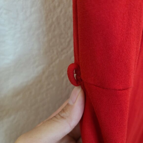 MNG Suit Dress Women XS Red Knit Fitted Sheath Square Neck Stretch Career Office - Picture 5 of 12